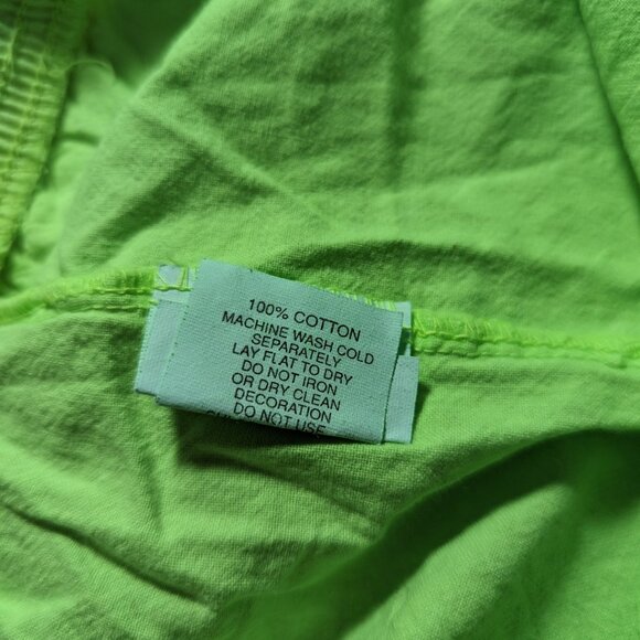 Vintage 90s Panama Jack Lime Neon Brat Green Pull On Shorts Medium - Picture 4 of 6